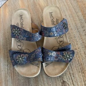 Josef Seibel Navy Floral Women's Sandals